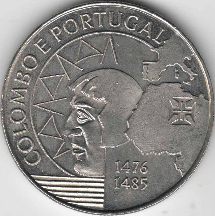 (1991) Монета Португалия 1991 год 200 эскудо &quot;Христофор Колумб&quot;  Медь-Никель  UNC