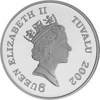 (№2002km49) Монета Тувалу 2002 год 5 Dollars (Гигантозавр)