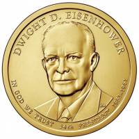 (34p, реверс Proof) Монета США 2015 год 1 доллар "Дуайт Эйзенхауэр" 2015 год Латунь  PROOF