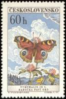 (1961-065) Марка Чехословакия "Павлиний глаз" ,  III O