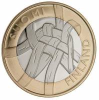 (011) Монета Финляндия 2011 год 5 евро "Карелия" 2. Диаметр 27,25 мм Биметалл  VF