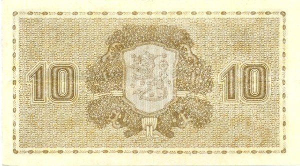 (1939 Litt D) Банкнота Финляндия 1939 год 10 марок  Kivialho - Aspelund  UNC