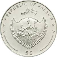 (№2009km179) Монета Палау 2009 год 5 Dollars ( След рай в)