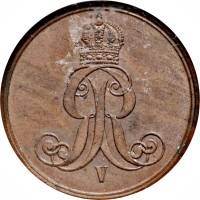 (№1858km234 (Б)) Монета Германия (Б) 1858 год 2 Pfennig (Б)