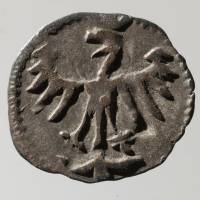 (№1447) Монета Польша 1447 год 1 Denar
