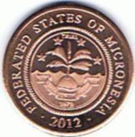 (№2012) Монета Микронезия 2012 год 1 Cent (Чуук Летающая Лиса)