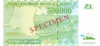 () Банкнота Заир 1996 год 500 000  ""   UNC