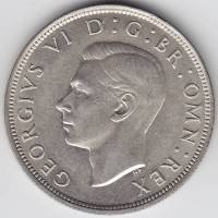 (1942) Монета Великобритания 1942 год 1/2 кроны "Георг VI"  Серебро Ag 500  XF