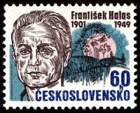 1976-002  Марка Чехословакия Ф. Халас   Личности II Θ