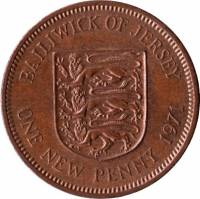 (№1971km30) Монета Джерси 1971 год 1 New Penny