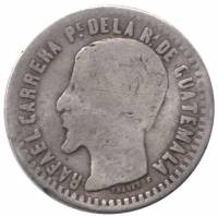() Монета Гватемала 1859 год   ""   Серебро (Ag)  F