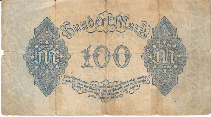 () Банкнота  1922 год 100  &quot;&quot;   F