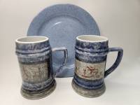 Пивные кружки 2 шт и блюдо за закусок 