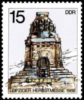 (1988-065) Марка Германия (ГДР) "Битва наций, монумент"    Ярмарка, Лейпциг II Θ