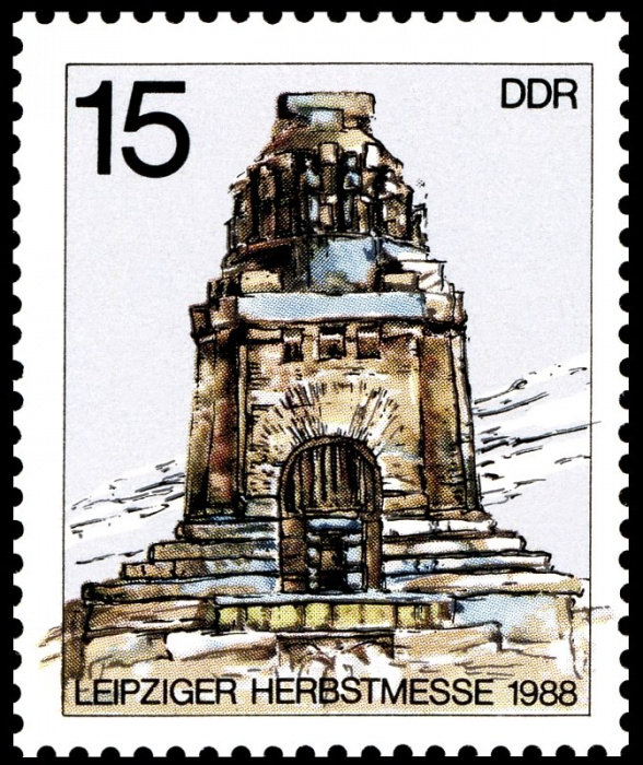 (1988-065) Марка Германия (ГДР) &quot;Битва наций, монумент&quot;    Ярмарка, Лейпциг II Θ