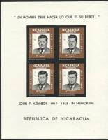 (№1965-62) Блок марок Никарагуа 1965 год "Джон Ф Кеннеди 19171963", Гашеный