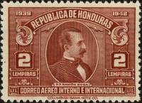 (№1939-366) Марка Гондурас 1939 год "Ramoacuten Роза автора", Гашеная