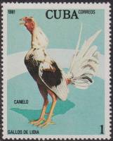 (1981-035) Марка Куба "Канело"    Бойцовые петухи II Θ