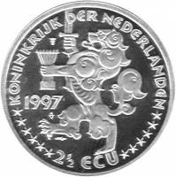 (№1997) Монета Нидерланды 1997 год 2frac12; Ecu (400 лет дипломатических контактов с Россией)
