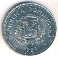  Монета Доминикана 1989 год 12     Сталь  UNC
