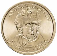 07d Монета США 2008 год 1 доллар Эндрю Джексон 2008 год Латунь  UNC