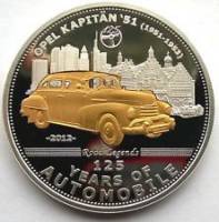 (№2012) Монета Палау 2012 год 5 Dollars (Опель капитан острой)