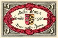 (№1920) Банкнота Германия 1920 год "10 Pfennig"