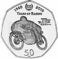 () Монета Остров Мэн 2010 год 50 пенсов ""  Медь-Никель  AU