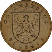 (065) Монета Польша 2004 год 2 злотых "Воеводство Силезия (Силезское)"  Латунь  UNC
