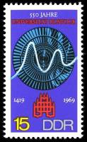 (1969-092) Марка Германия (ГДР) "Паровая турбина"    Университет, Росток III O