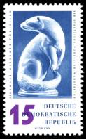 (1960-031) Марка Германия (ГДР) "Выдра"    Мейсенский фарфор II Θ