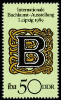 (1989-030) Марка Германия (ГДР) "Буква "B""    Книжная выставка, Лейпциг II Θ