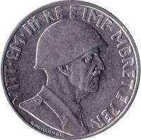 1939 Монета Албания 1 лек Виктор Эммануил III  Магнитная Акмонитал  XF