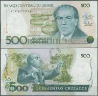 1986 Банкнота Бразилия 1986 год 500 крузадо Эйтор Вила-Лобос   UNC
