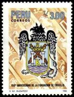(№1986-1315) Марка Перу 1986 год "Основания Трухильо к 450-летию", Гашеная