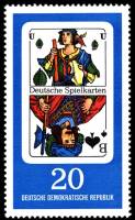 (1967-056) Марка Германия (ГДР) "Валет пик"    Игральные карты III Θ