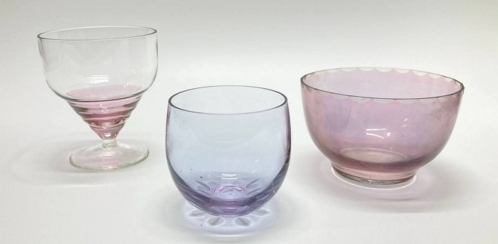 Конфетница + стакан + бокал, цветное стекло