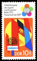 (1973-015) Марка Германия (ГДР) "Флаги"    Фестиваль молодежи и студентов III Θ
