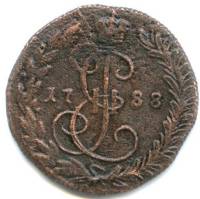 (1788, КМ) Монета Россия-Финдяндия 1788 год 1/2 копейки   Деньга Медь  UNC