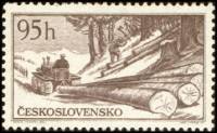 (1956-040) Марка Чехословакия "Заготовка леса"    Богатства нашей страны III Θ