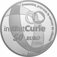 (№2009km1613) Монета Франция 2009 год 50 Euro (100-го летию. institut Кюри)