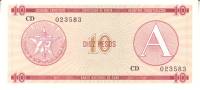Банкнота Валютное свидетельство Куба 1985 год 10 песо    UNC