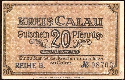 (№1918) Банкнота Германия 1918 год &quot;20 Pfennig&quot;