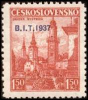 (1937-029) Марка Чехословакия "Банска Быстрица" С надпечаткой    Заседание Международного бюро труда