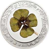 (№2011km425.2) Монета Палау 2011 год 5 Dollars (Four Leaf Clover (Better an Ounce of Luck Than a Pou