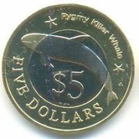 (№2012) Монета Микронезия 2012 год 5 Dollars (Карликовая Косатка)