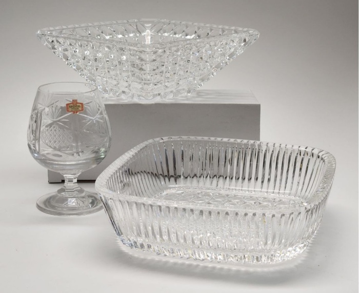 Салатники 2 шт и бокал хрусталь