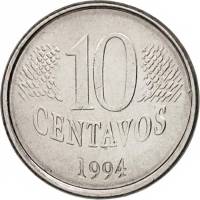 (№1994km633) Монета Бразилия 1994 год 10 Centavos