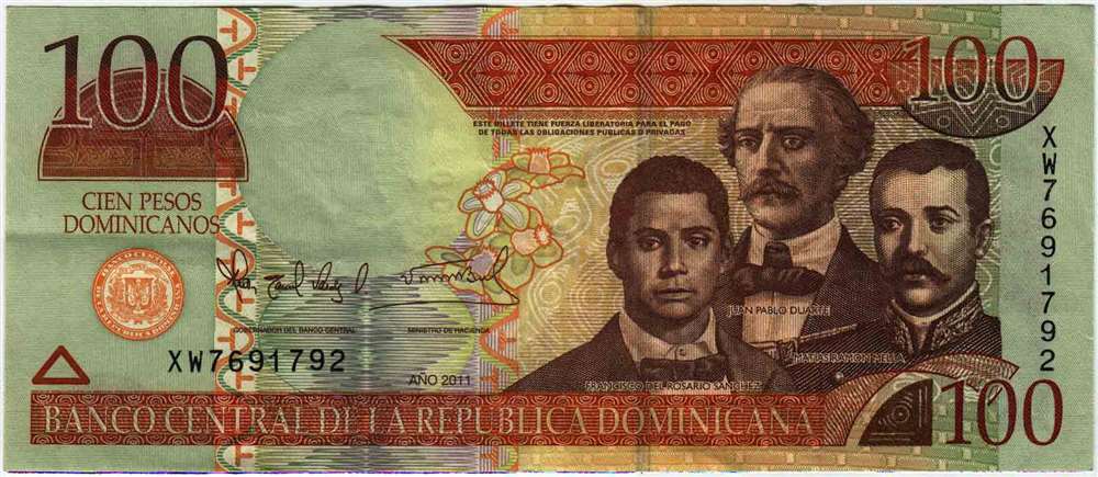 () Банкнота Доминикана 2011 год 100  &quot;&quot;   VF