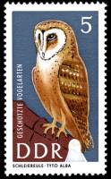 (1967-028) Марка Германия (ГДР) "Обыкновенная сипуха"    Птицы III Θ